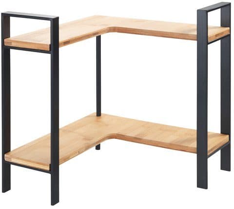 WENKO Küchenregal Modell Lou Schwarz Bambus Metall Eckregal - Bild 2