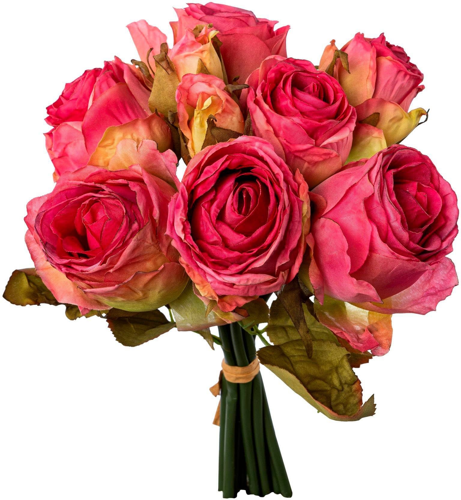 Kunstblumenstrauß aus Polyester in beige, creme, pink - Bild 2