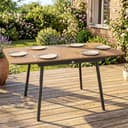 Outsunny Gartentisch WPC Teakoptik 140x80 cm Bild 2