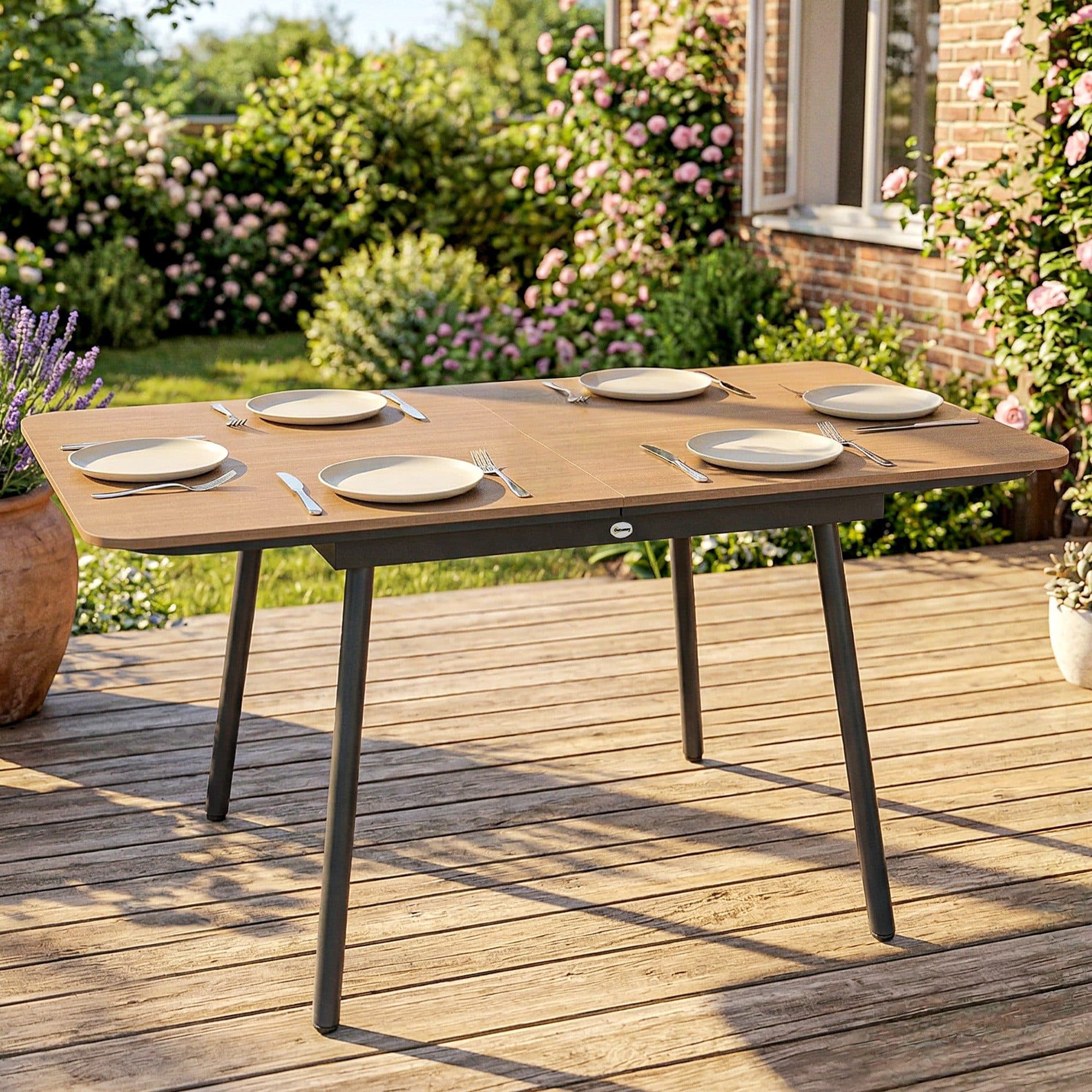 Outsunny Gartentisch WPC Teakoptik 140x80 cm - Bild 2