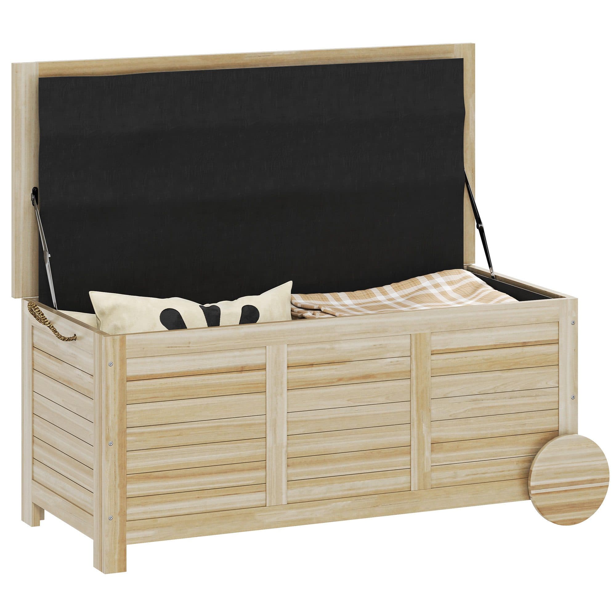 Outsunny Gartenbox 185L Holz mit Rollen Wetterfest - Bild 2
