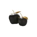 Home-trends24.de Dekofigur Apfel Schwarz Gold 2er Set Bild 2