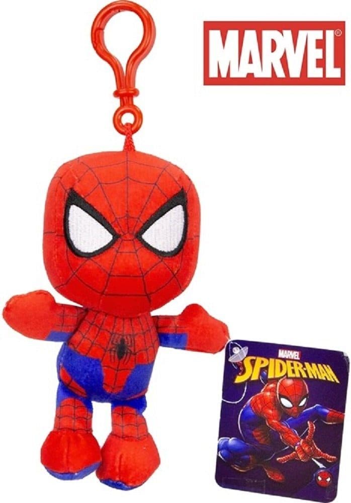 Marvel Spiderman Bagclip 13cm Schlüsselanhänger Rot Gummi