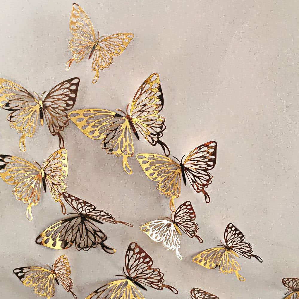 XDeer 3D-Wandtattoo 36 Stück Gold Schmetterling Wandaufkleber - Bild 2