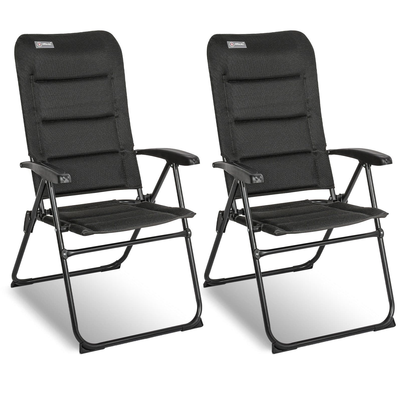 HOMECALL Klappstuhl Gartenstühle hochlehner Luxus campingstuhle bis 150 kg Gepolstert (Set, 2 St) - Bild 2