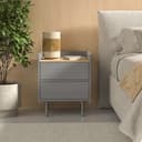 Vicco Nachtschrank Velina Grau/Eiche 48x58 cm 2 Schubladen Bild 2