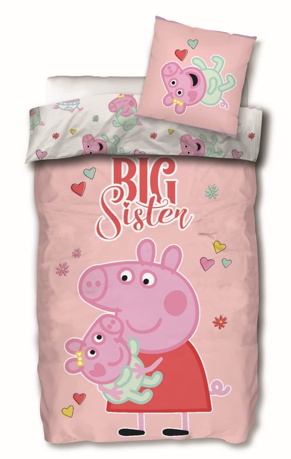 SkyBrands Wende-Bettwäsche-Set Peppa Wutz Rosa 135x200 cm - Bild 2