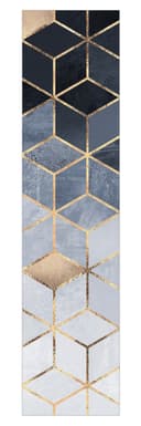 Bilderdepot24 Schiebegardine Flächenvorhang Blau Weiß Gold Geometrie Bild 2