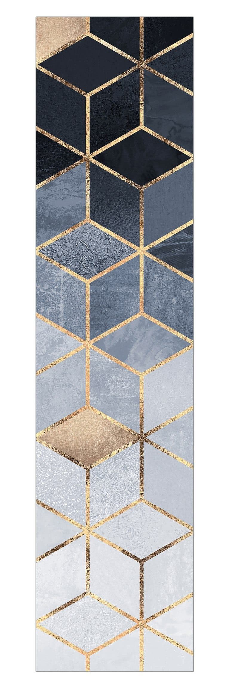 Bilderdepot24 Schiebegardine Flächenvorhang Blau Weiß Gold Geometrie - Bild 2