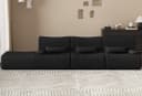 Lexzurn Ecksofa mit Schlaffunktion L-Form Cord Grau Bild 2