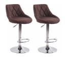 CLP Barhocker Lazio Stoff 2er Set höhenverstellbar braun Bild 2
