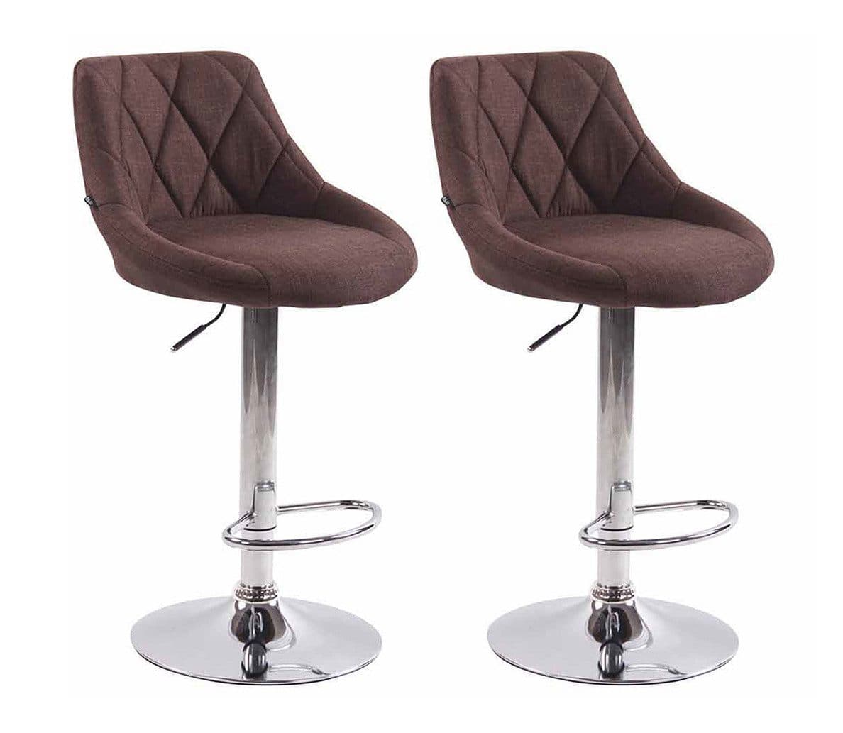 CLP Barhocker Lazio Stoff 2er Set höhenverstellbar braun - Bild 2