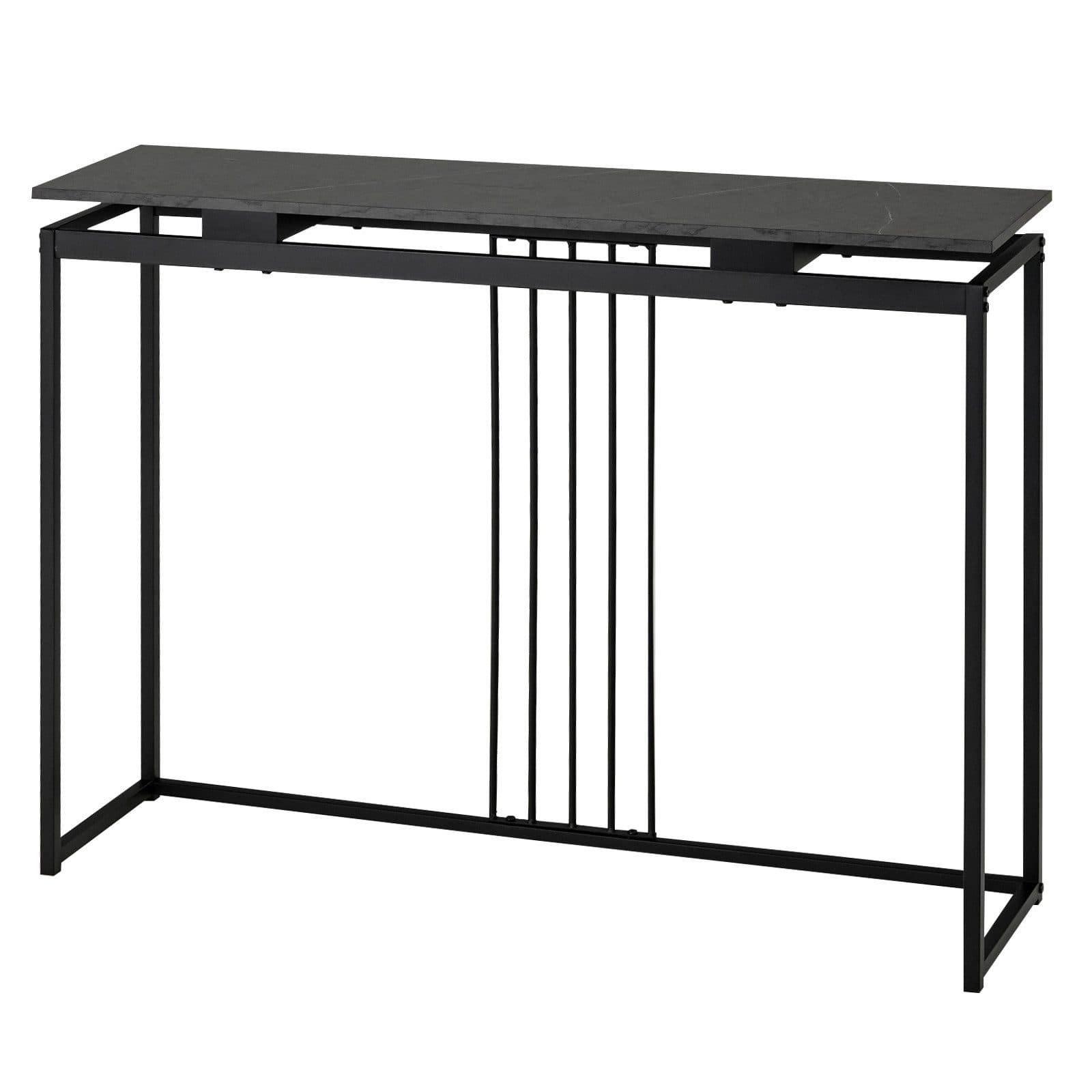 COSTWAY Konsolentisch Marmoroptik Metallgestell Schwarz - Bild 2