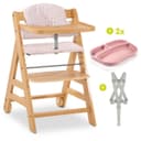 Hauck Hochstuhl Alpha Move Natur Buchenholz mit Rollen & Sitzkissen Bild 2