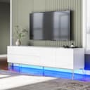 AMERLIFE TV-Schrank Hochglanz Weiß mit RGB LED Bild 2