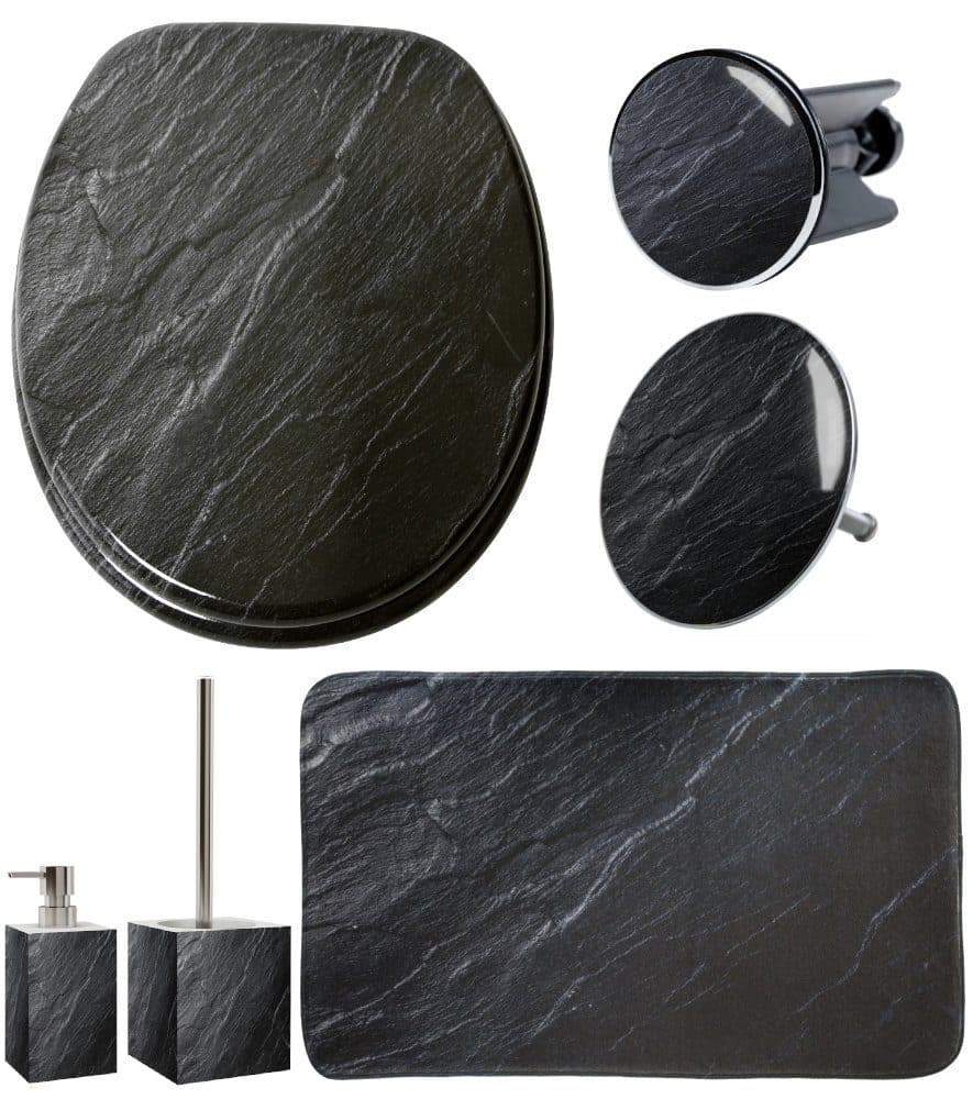 Sanilo Badaccessoire-Set 6-teilig Granit mit WC-Sitz und Absenkautomatik - Bild 2