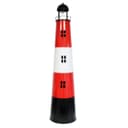 colourliving Solar Leuchtturm Garten Metall LED Rot Weiß Schwarz Bild 2