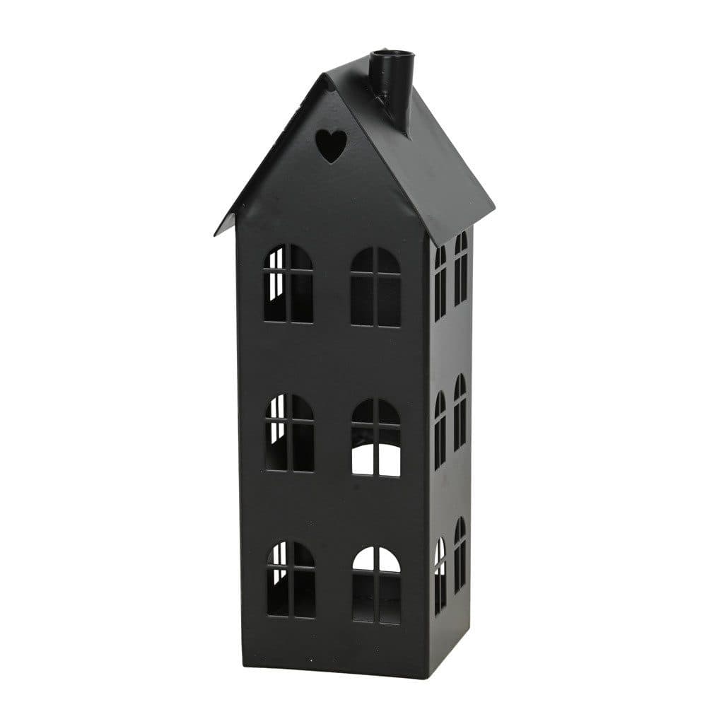 Posiwio Kerzenlaterne Lichthaus No. 1 Schwarz Metall Hausform