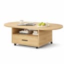 mukuhi Couchtisch Klappbar mit Stauraum Eiche-Holzoptik Bild 2
