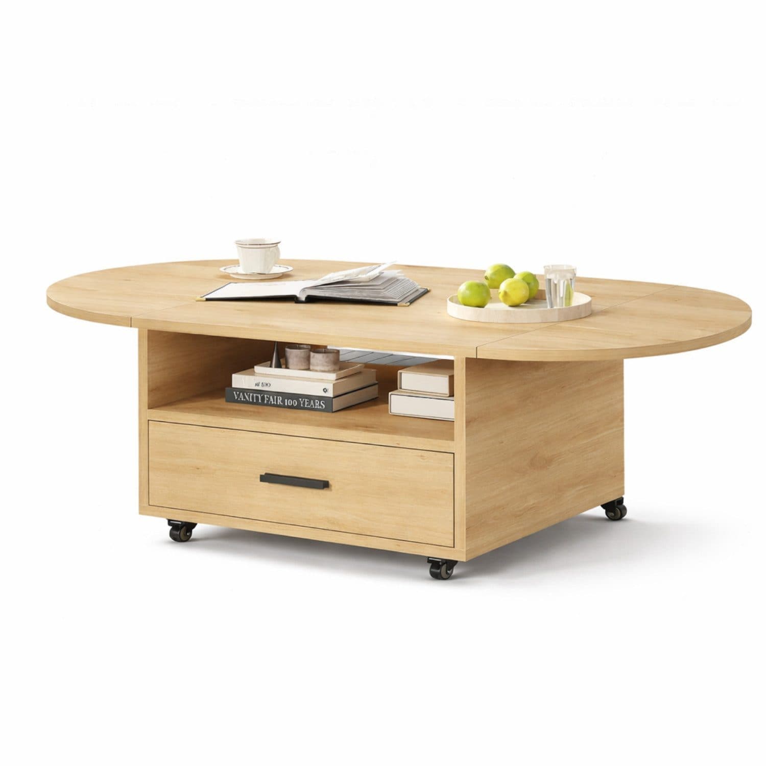mukuhi Couchtisch Klappbar mit Stauraum Eiche-Holzoptik - Bild 2