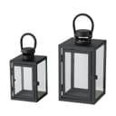 BOLTZE GRUPPE ARANA Kerzenlaterne 2er-Set Metall Glas Schwarz Bild 2