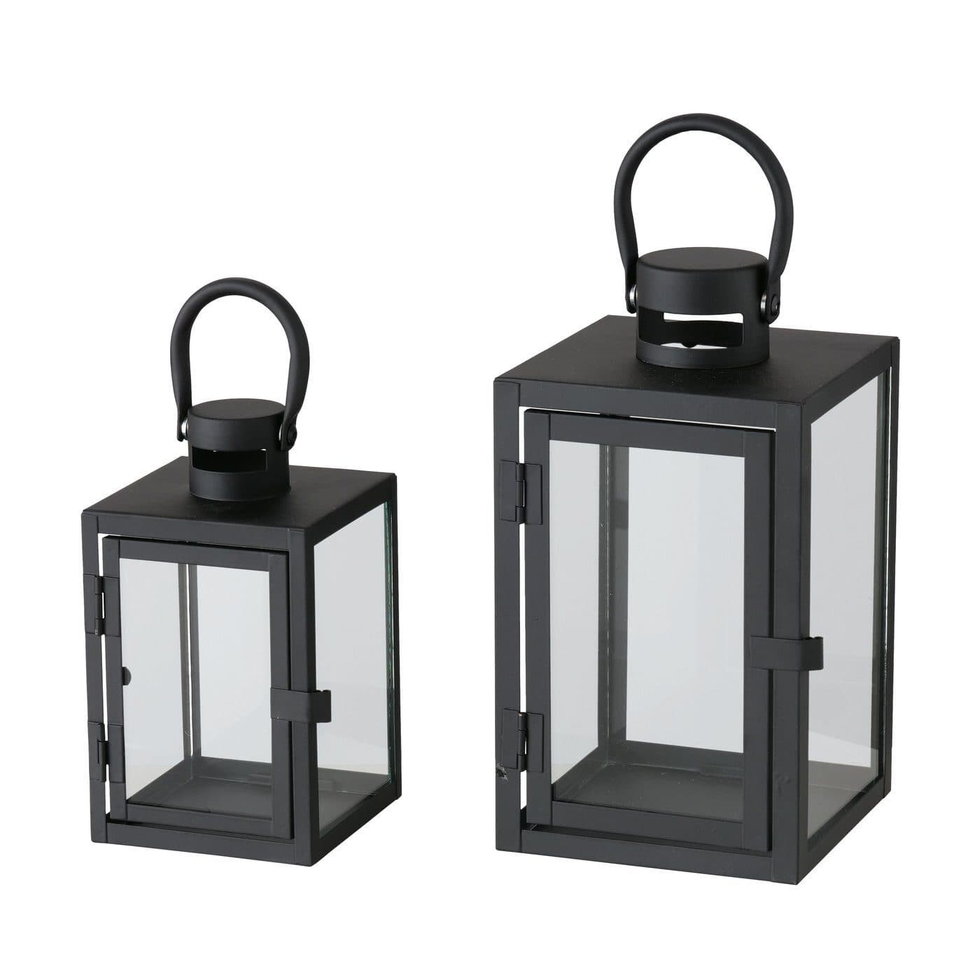 BOLTZE GRUPPE ARANA Kerzenlaterne 2er-Set Metall Glas Schwarz - Bild 2