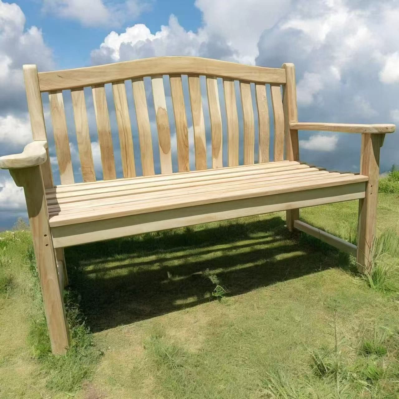 HOMECALL Gartenbank Teakbank 2-Sitzer Naturbelassen - Bild 2