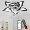 NACATIN Deckenventilator mit LED-Beleuchtung Schwarz/Weiß Bild 2