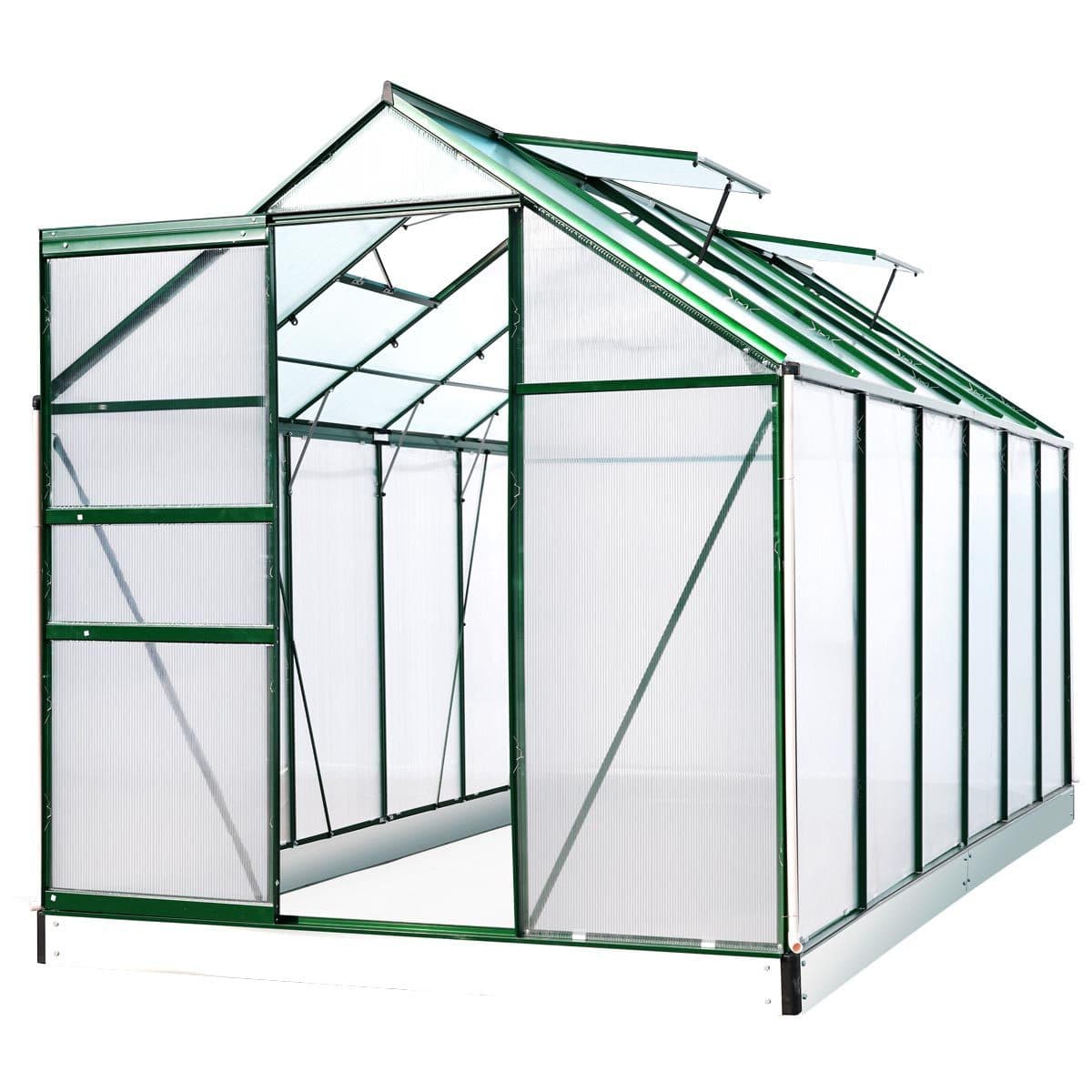 BRAST Gewächshaus ALU mit Fundament 380x190x195cm TÜV-geprüft - Bild 2
