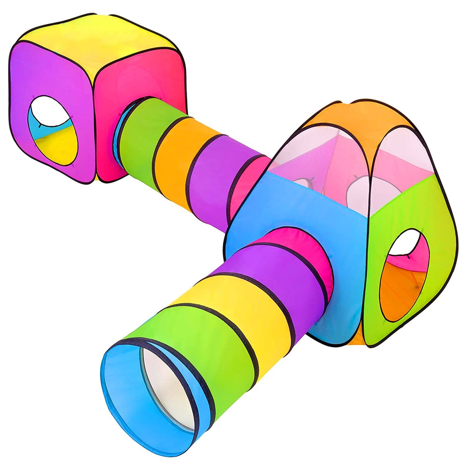 Grafner Spielzelt 4-in-1 mit Tunnel und Pyramide Bunt Pop-Up - Bild 2