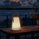 Spetebo LED Tischlampe Außen Weiß mit Timer und Lederband Bild 2