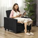 HOMCOM 3-in-1 Schlafsessel Schwarz Cord mit Schlaffunktion Bild 2