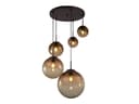 GLOBO LIGHTING LED Pendelleuchte 5-flammig Amber Glas Bild 2
