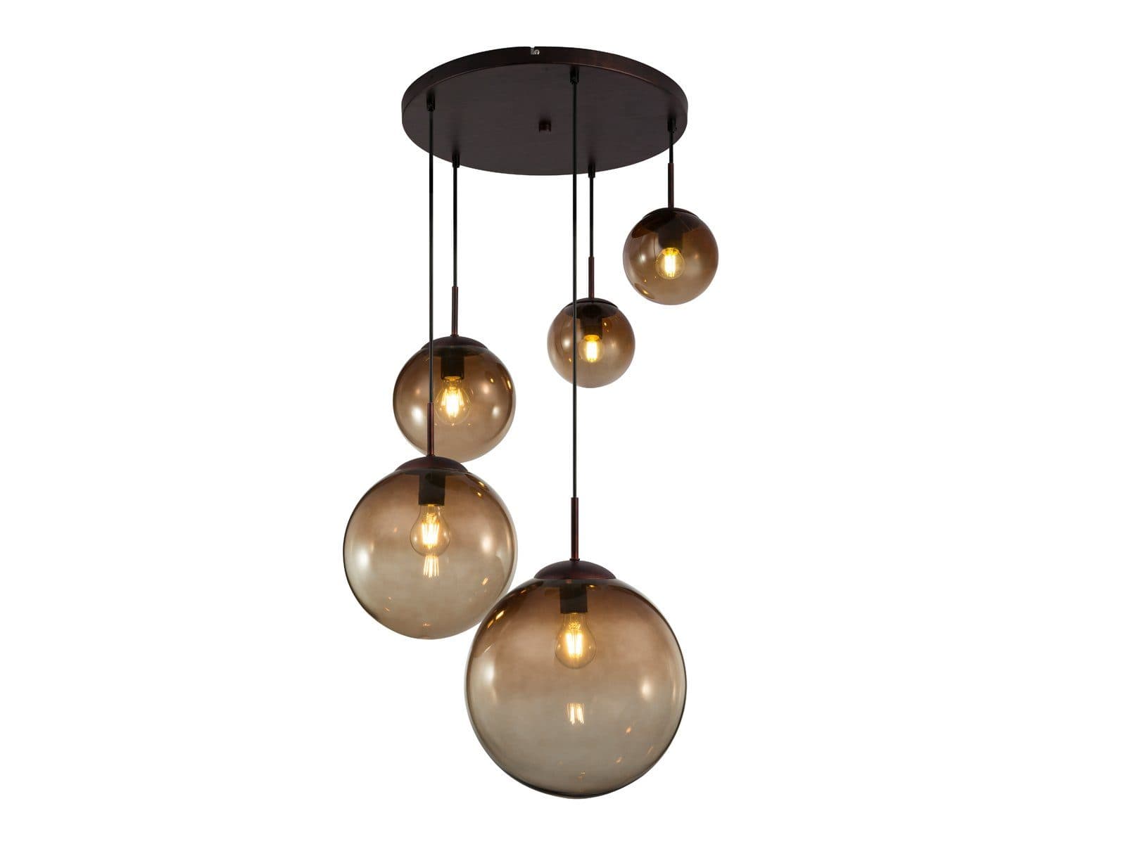 GLOBO LIGHTING LED Pendelleuchte 5-flammig Amber Glas - Bild 2