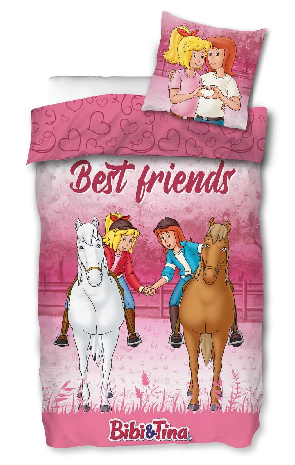SkyBrands Bettwäsche Bibi & Tina Best Friends Wendebettwäsche-Set 135x200 & 80x80 Baumwolle - Bild 2