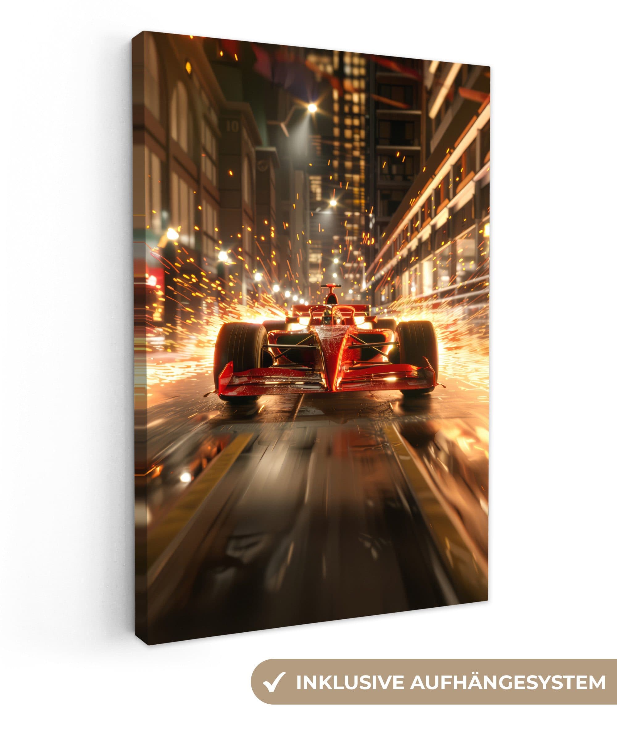 OneMillionCanvasses® Leinwandbild Formel 1 Rennwagen Gold - Bild 2