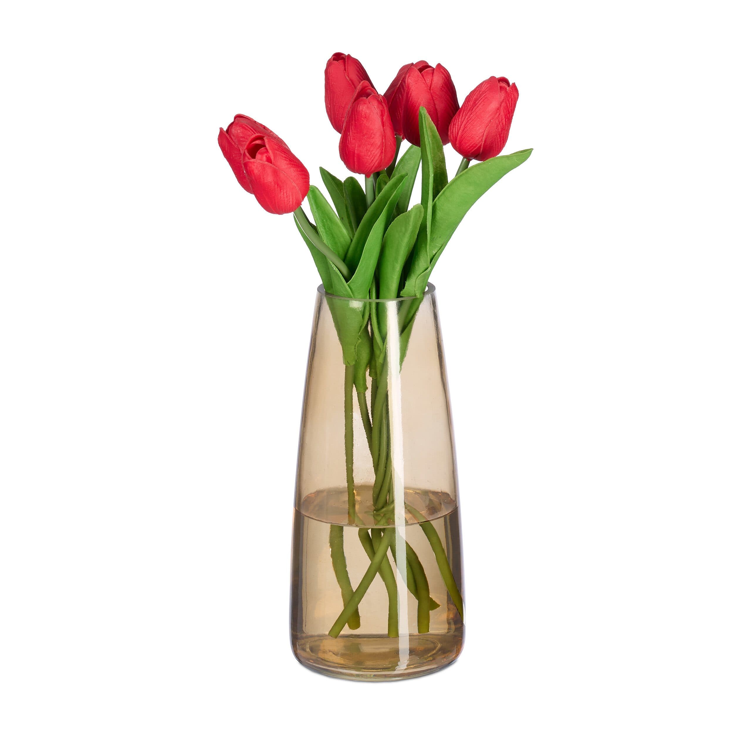 relaxdays Dekovase Vase aus Glas Braun Schlichtes Design - Bild 2
