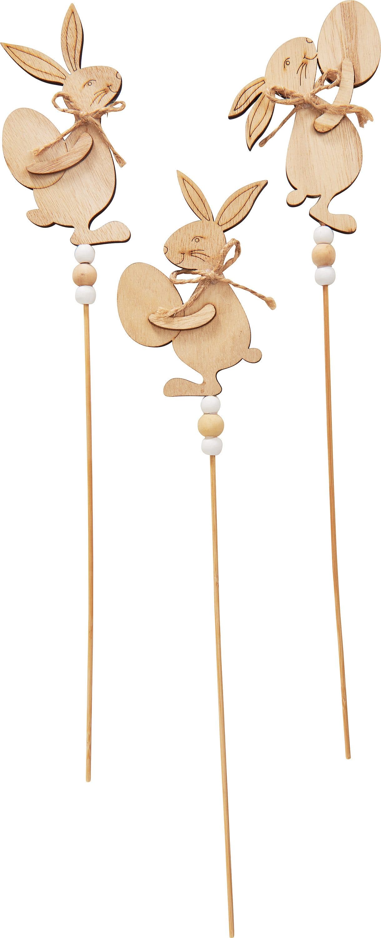 VBS Gartenstecker Hasenstecker 3er-Set Sperrholz