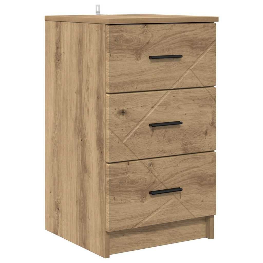 vidaXL Nachttisch Artisan-Eiche Holzwerkstoff 3 Schubladen - Bild 2