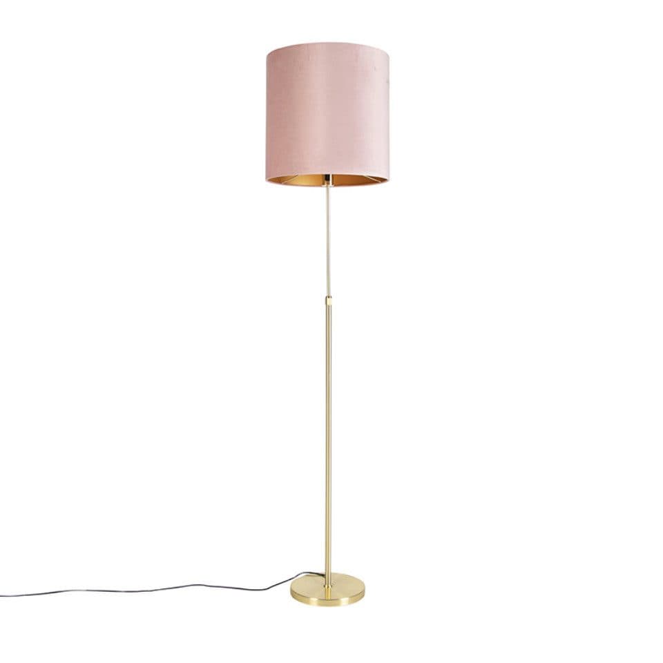 QAZQA Stehlampe Parte Rosa Samt E27 höhenverstellbar - Bild 2