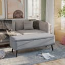 HOMCOM Sitzbank mit Stauraum Grau Polyester Stahlbeine Bild 2