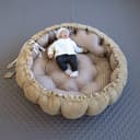 Loolay Bettnestchen XXL Premium Waffelpique Braun/Beige + Kissen Bild 2