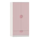 en.casa Kinderkleiderschrank Sandnes Rosa/Weiß mit Schublade Bild 2