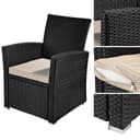 Feel2Home Gartensessel 6er Set Schwarz/Beige Polyrattan Bild 2