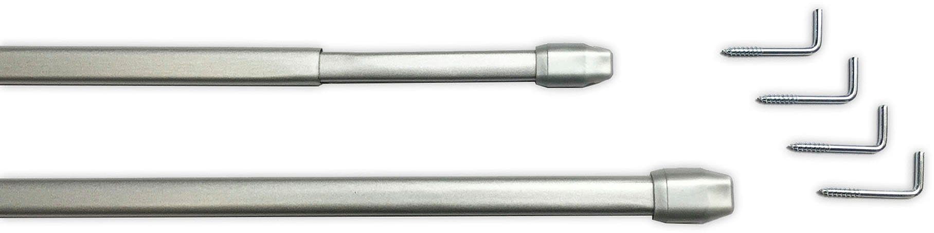 indeko Scheibenstange Ausziehbar 2 Stück Silber 1-läufig - Bild 2