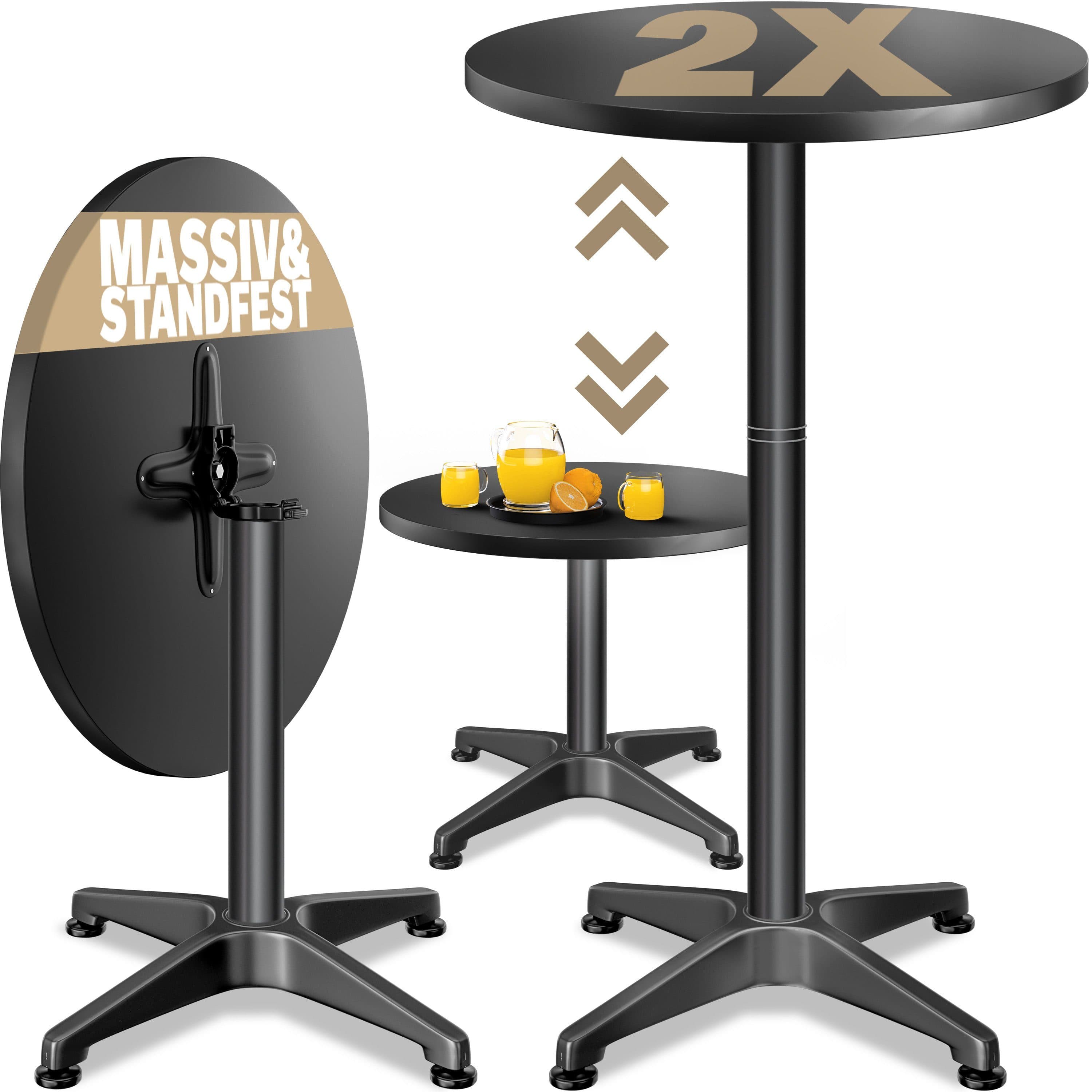 Casaria Stehtisch Schwarz Höhenverstellbar Klappbar Aluminium - Bild 2
