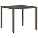 vidaXL Gartentisch mit Glasplatte Braun 90x90 cm Poly Rattan Bild 2