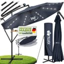 tillvex Sonnenschirm LED Solar 3m Ampelschirm Blau Aluminium Bild 2