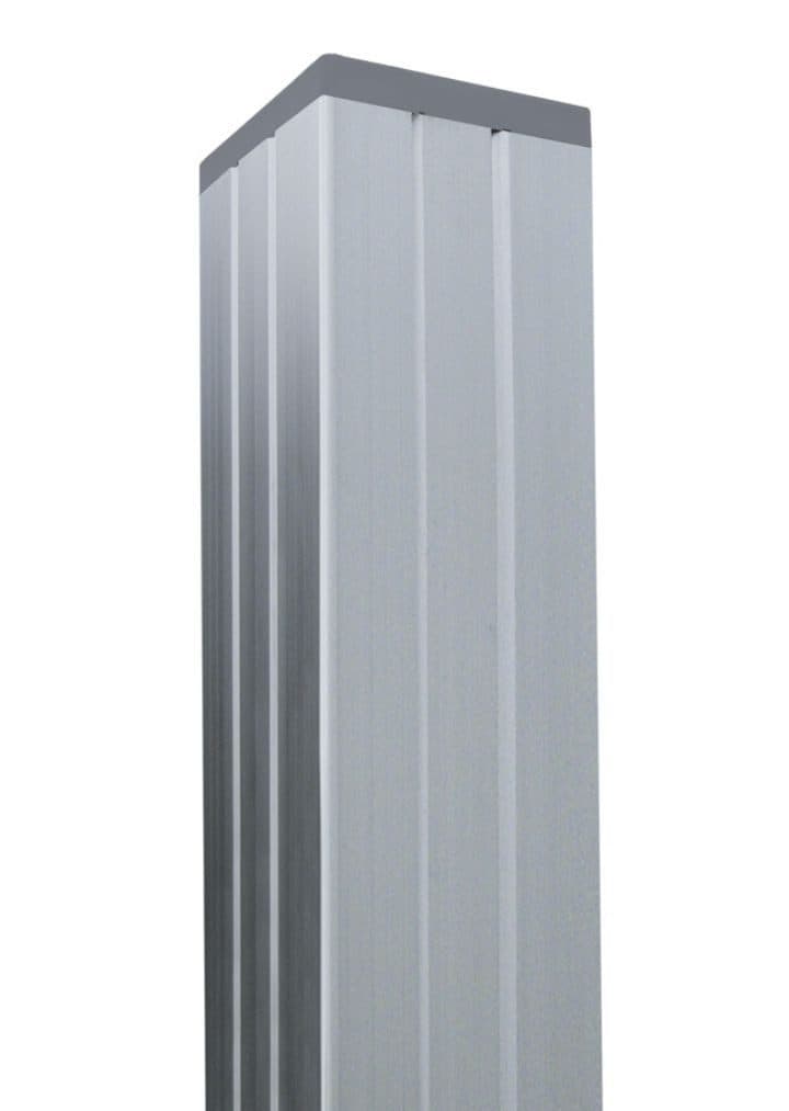GartenLand Aluminium Zaunpfosten für Steckzäune 68x68x2400 mm Silber