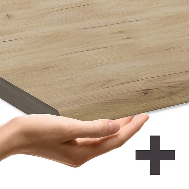 Hochglanz Frontblende Anthrazit/Weiß, Design AP Eiche